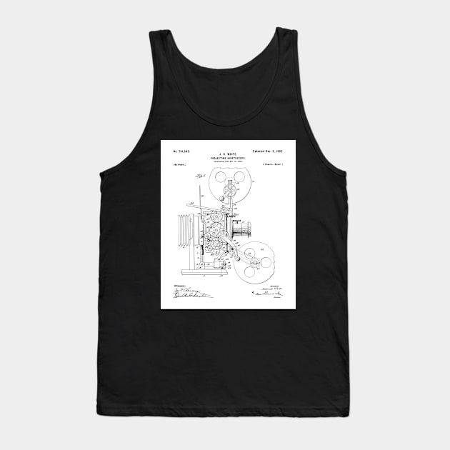 Film Camera Patent - Film Lover Cinema Student Art - White Tank Top by patentpress